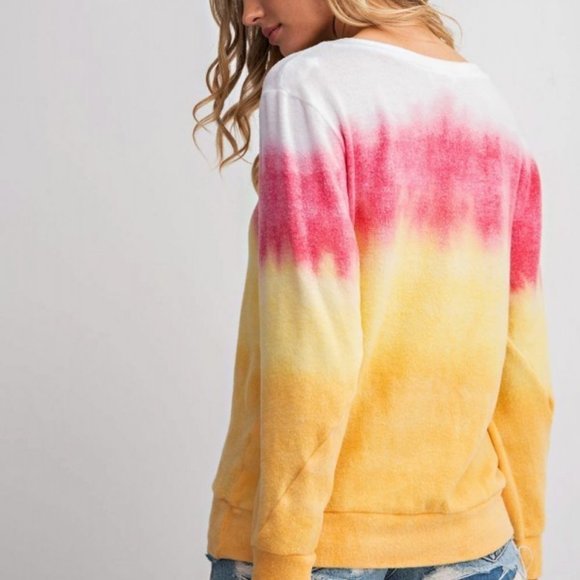 🌼🌸✨Horizontal Tie Dye Round Neck Top - Picture 6 of 6